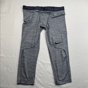 Nike Pro Dri-Fit Compression Tights 3/4 Length blue gray heathered men’s athlete